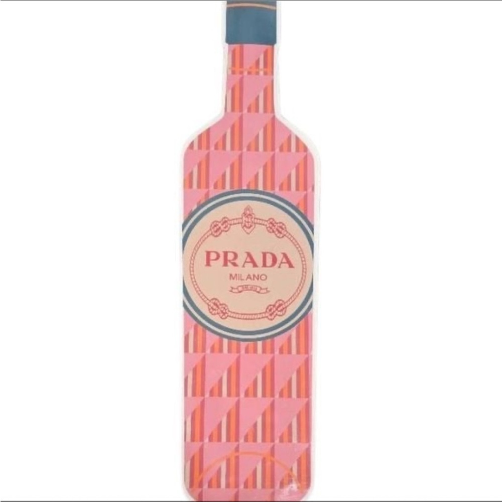 Prada Pink Wine Bottle Wood Decor Display